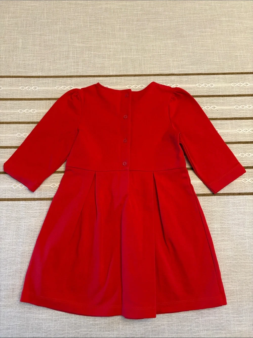 Janie and Jack Red Bow-Front Pleated Dress